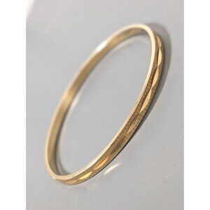 Vintage Monet Gold Tone Filgree Bangle Bracelet Textured 8.5"